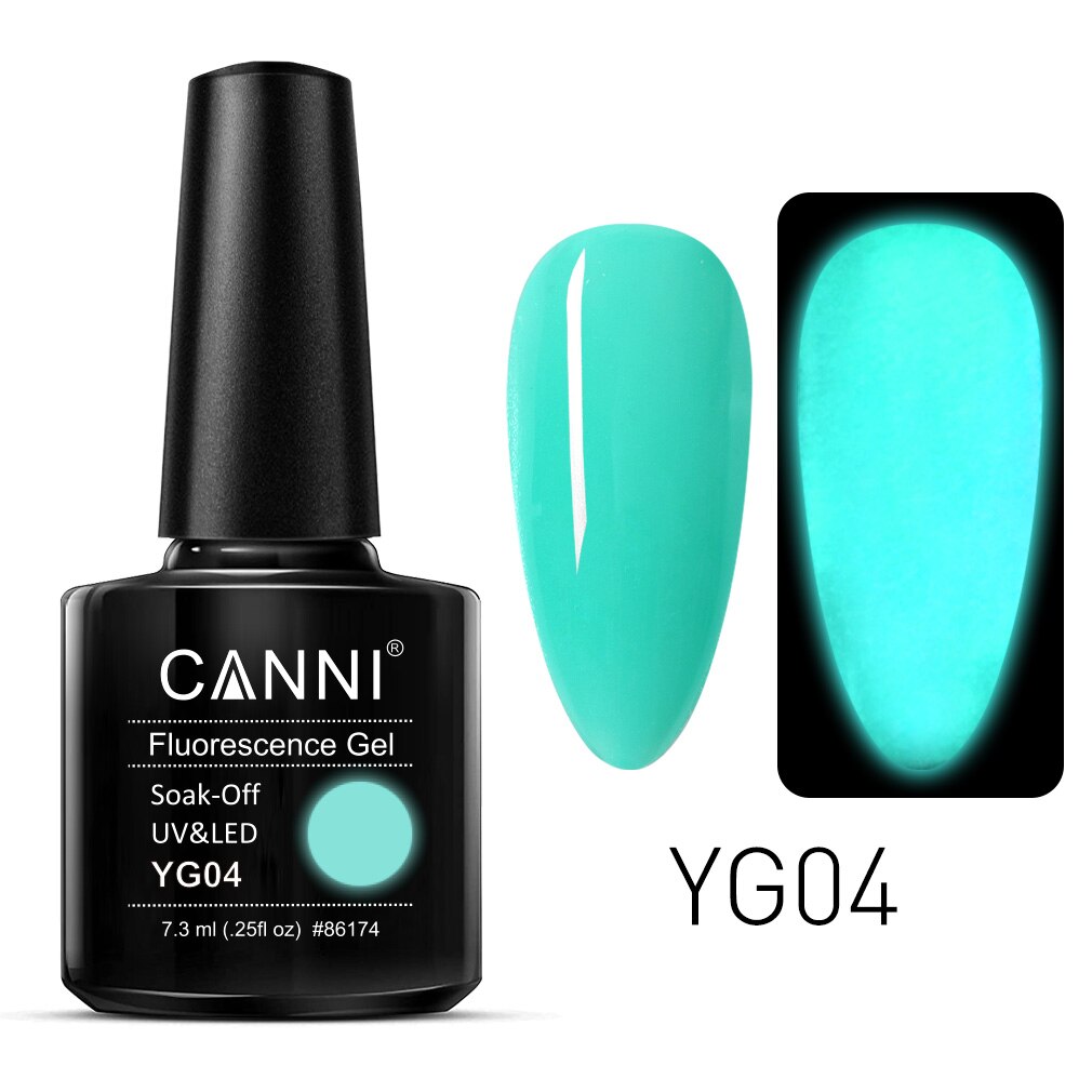 CANNI 2023 New Arrival 7.3ml 6 Colors Fluorescence Gel Polish YG01-YG06 Luminous Neon Gel Long Lasting Soak-Off UV/LED Nail Arts