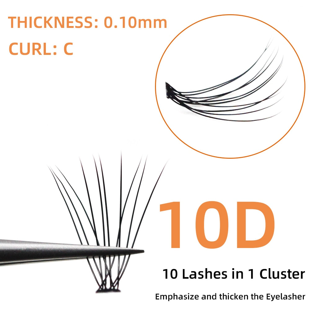 1box/60 Bundles,10D 0.1/0.07mm Thickness Individual Eyelash  Extensions eyelashes Cluster Lashes, Natural False Eyelashes Bundles