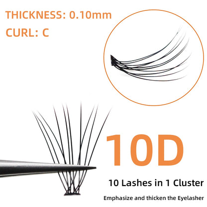 1box/60 Bundles,10D 0.1/0.07mm Thickness Individual Eyelash  Extensions eyelashes Cluster Lashes, Natural False Eyelashes Bundles