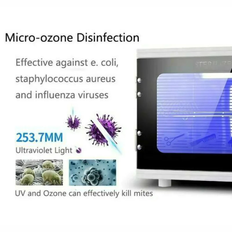 UV Sterilizer Disinfection Cabinet Smart Timer Sterilization Ozone Ultraviolet Ultraviolet Lighting for Nail Manicure Salon Tool