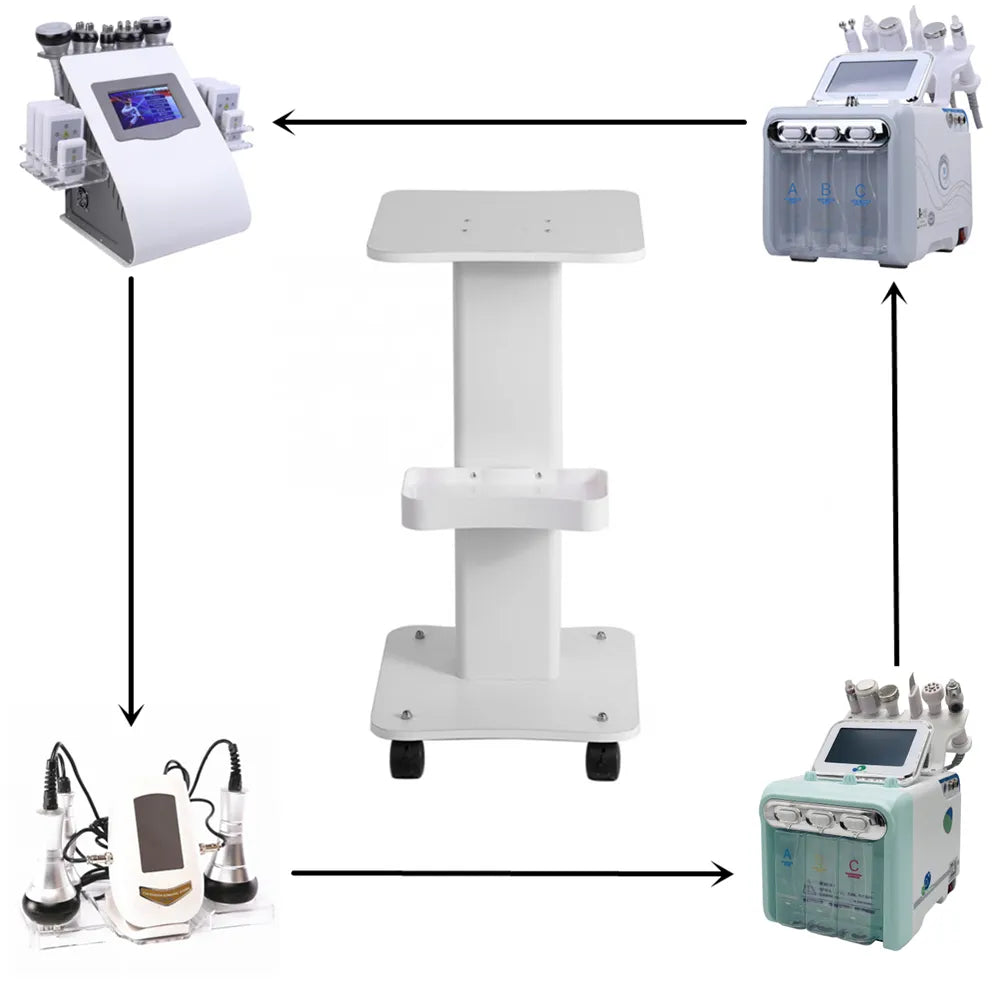 CHARIOT HAUTE QUALITE POUR MACHINE . ABS Beauty Salon Trolley Salon Use Pedestal Rolling Cart Wheel Aluminum Stand Personal Care Appliance Parts