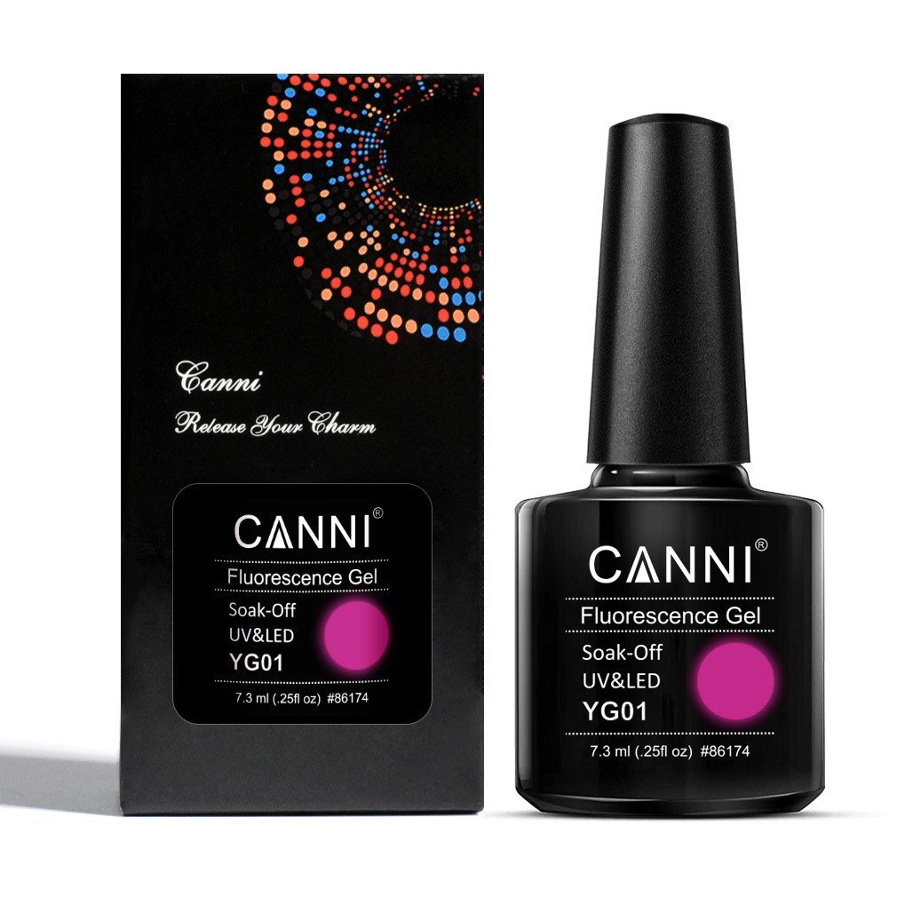 CANNI 2023 New Arrival 7.3ml 6 Colors Fluorescence Gel Polish YG01-YG06 Luminous Neon Gel Long Lasting Soak-Off UV/LED Nail Arts
