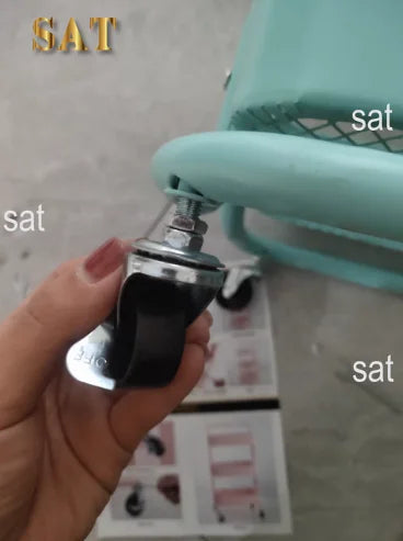 Chariot en acier inoxydable, roues cosmétiques, outil de livres, auxiliaire de manucure, salon de beauté