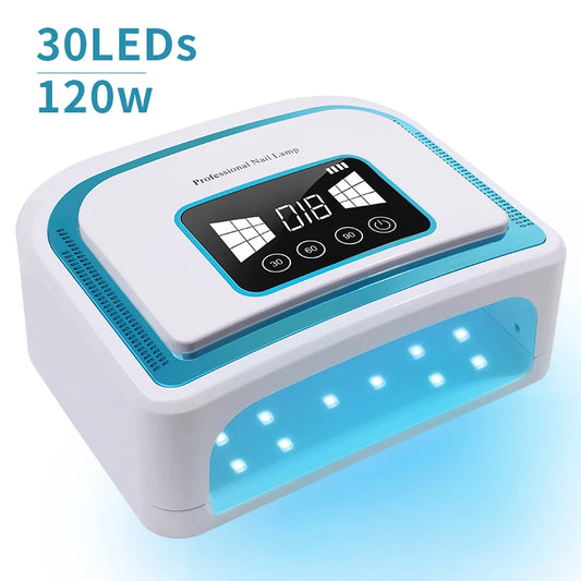 Led Lamp For Nails Uv Nail Drying Gel Manicure Cabin Polish Dryer 120W Light Dryers Wireless Cordless Rechargeable