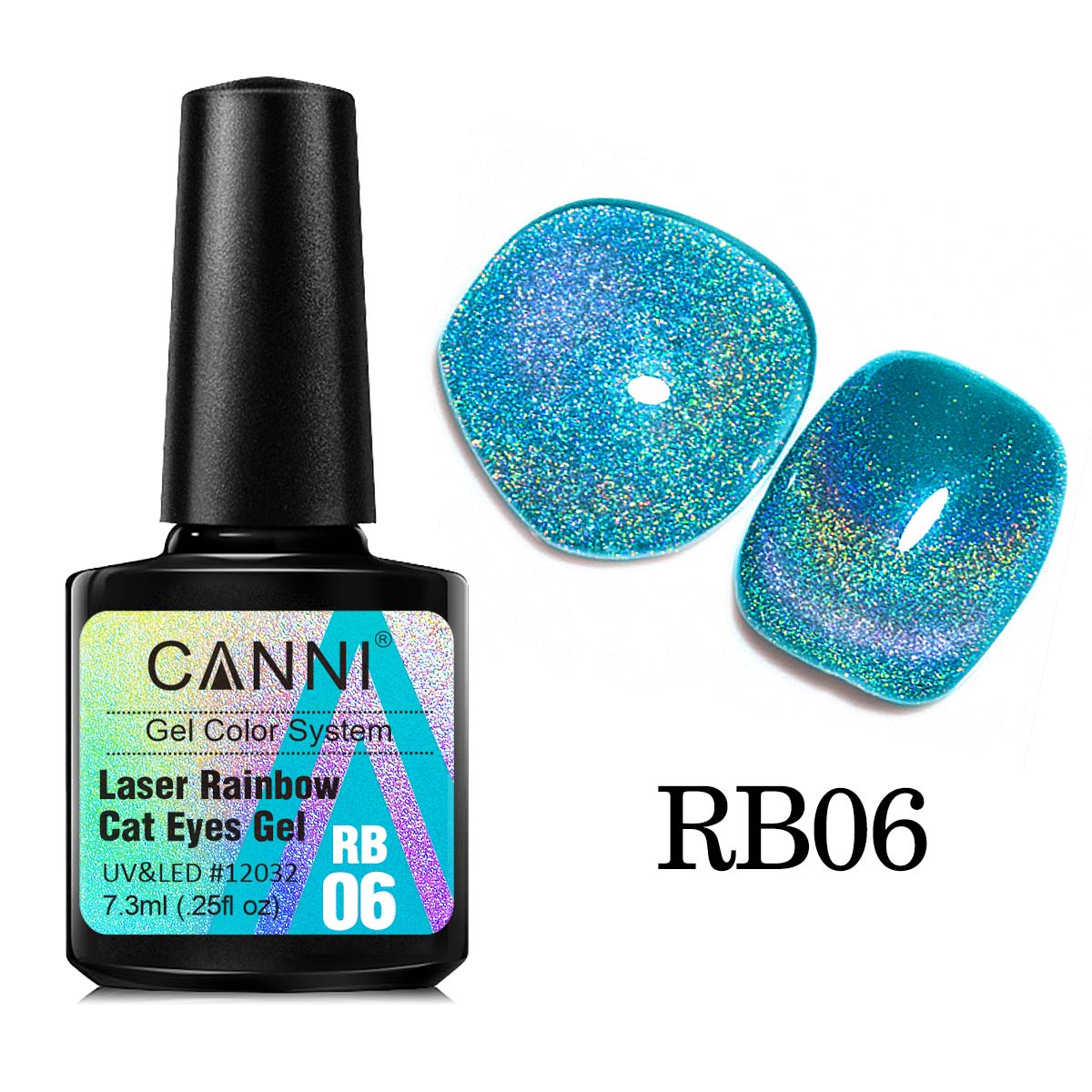 Canni Rainbow Cat Eye Nail Gel Polish 7.3ml Shining Color Semi Permanent Glitter Magic Effect Laser Nail Lacquer Rubber Basecoat