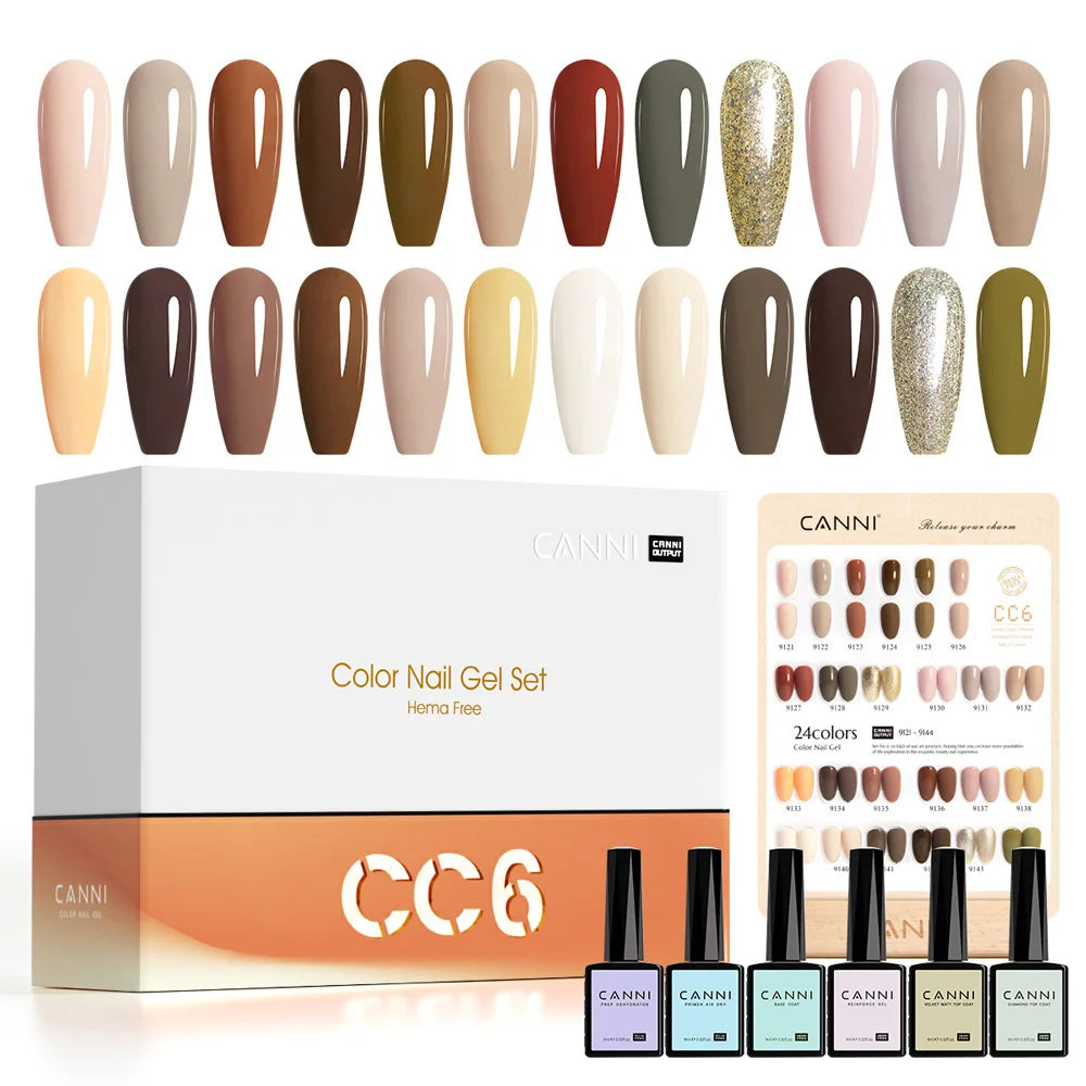 CANNI 30pcs Nail Gel Polish Kit CC Collection FREE TPO/Hema Free Fall Nails Christmas Gel Varnish Soak Off Semi Permanent Gel Set
