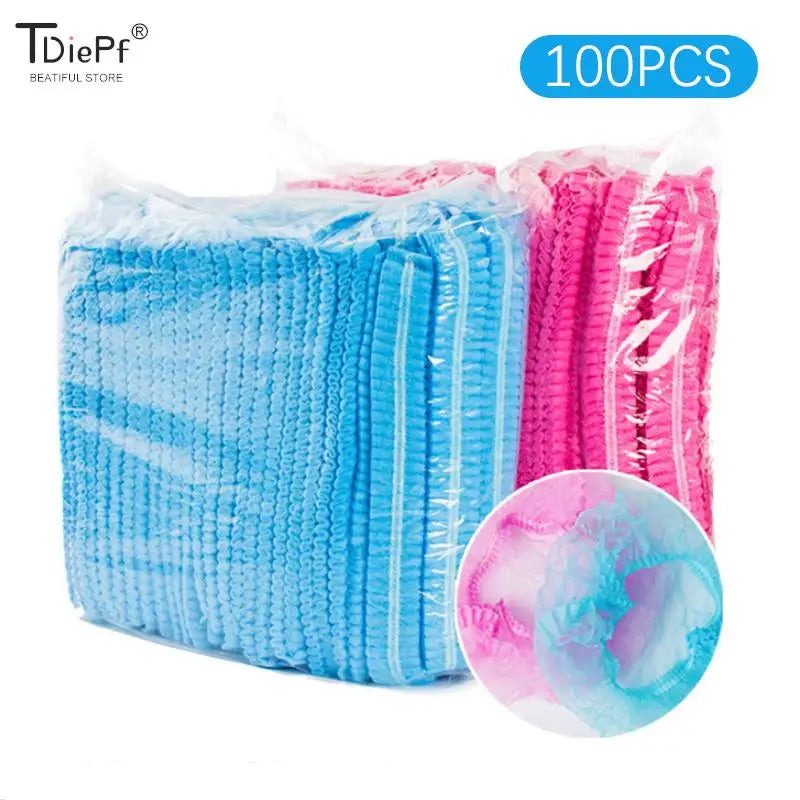 100pcs Disposable Tattooing Catering Hat Fabric Permanent Makeup Hair Net Caps Sterile Hat For Eyebrow Tattooing Catering Hats