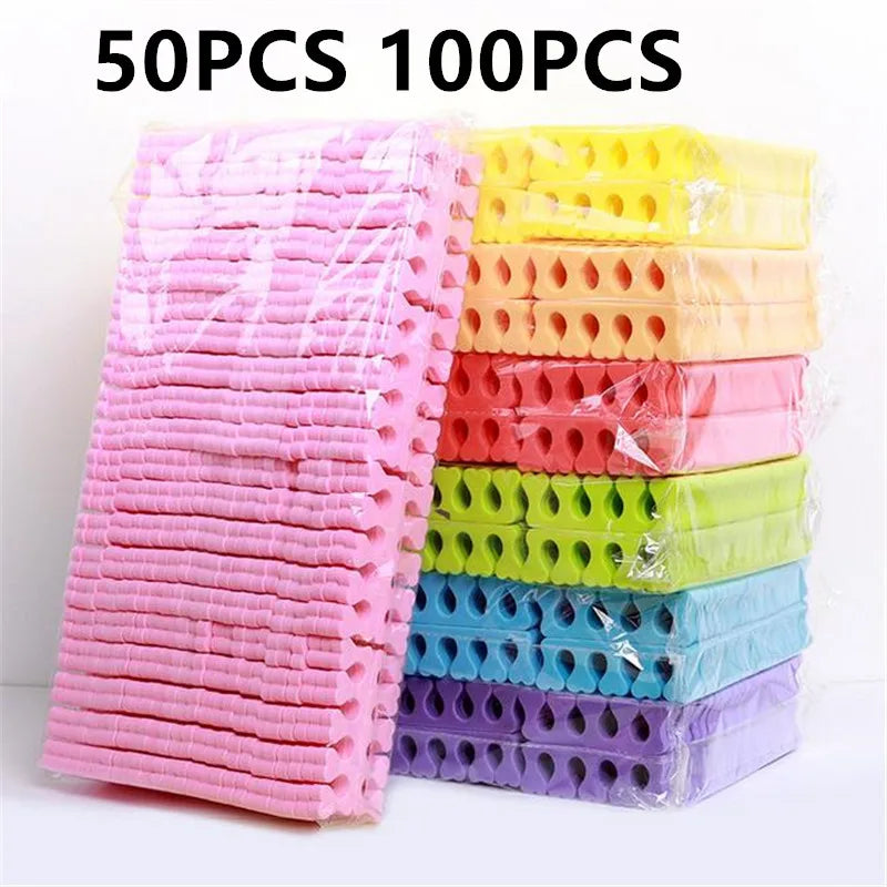 50/100pcs Séparateurs d'orteils en éponge pour vernis à ongles, soins des pieds, manucure, pédicure, nail art