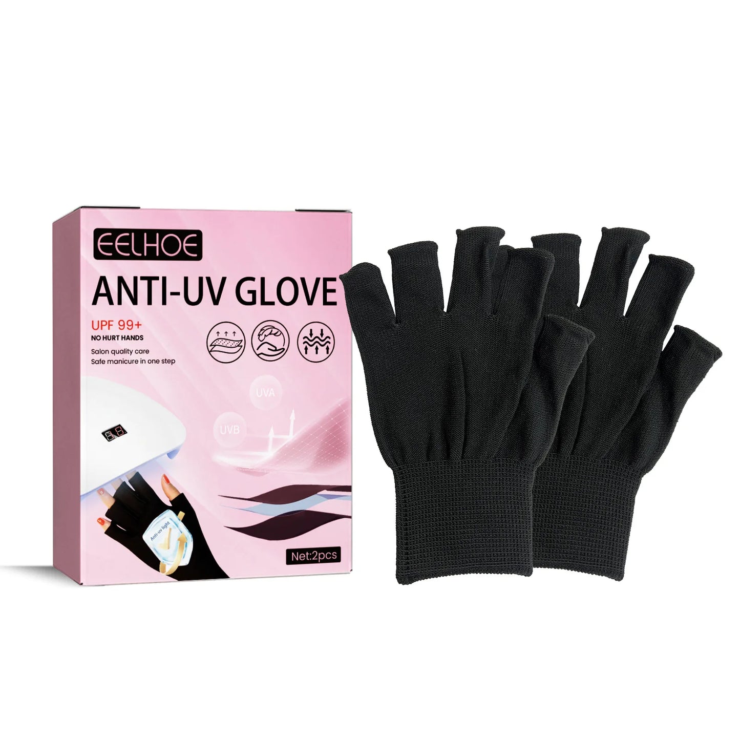 EELHOE Uv Nail Protection Glove Manicure Uv Rays Nails LED Lamp Anti-Radiation Gloves Nail Art Tools Guard Nail Beauty Tools