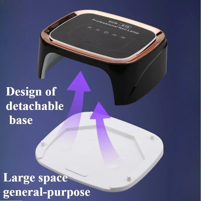 Professional Nail UV LED Lamp Dryer HD Display Smart Wireless Nail Drying Lamp for Fast Dry Curing All Polish Gel Plug-in Use