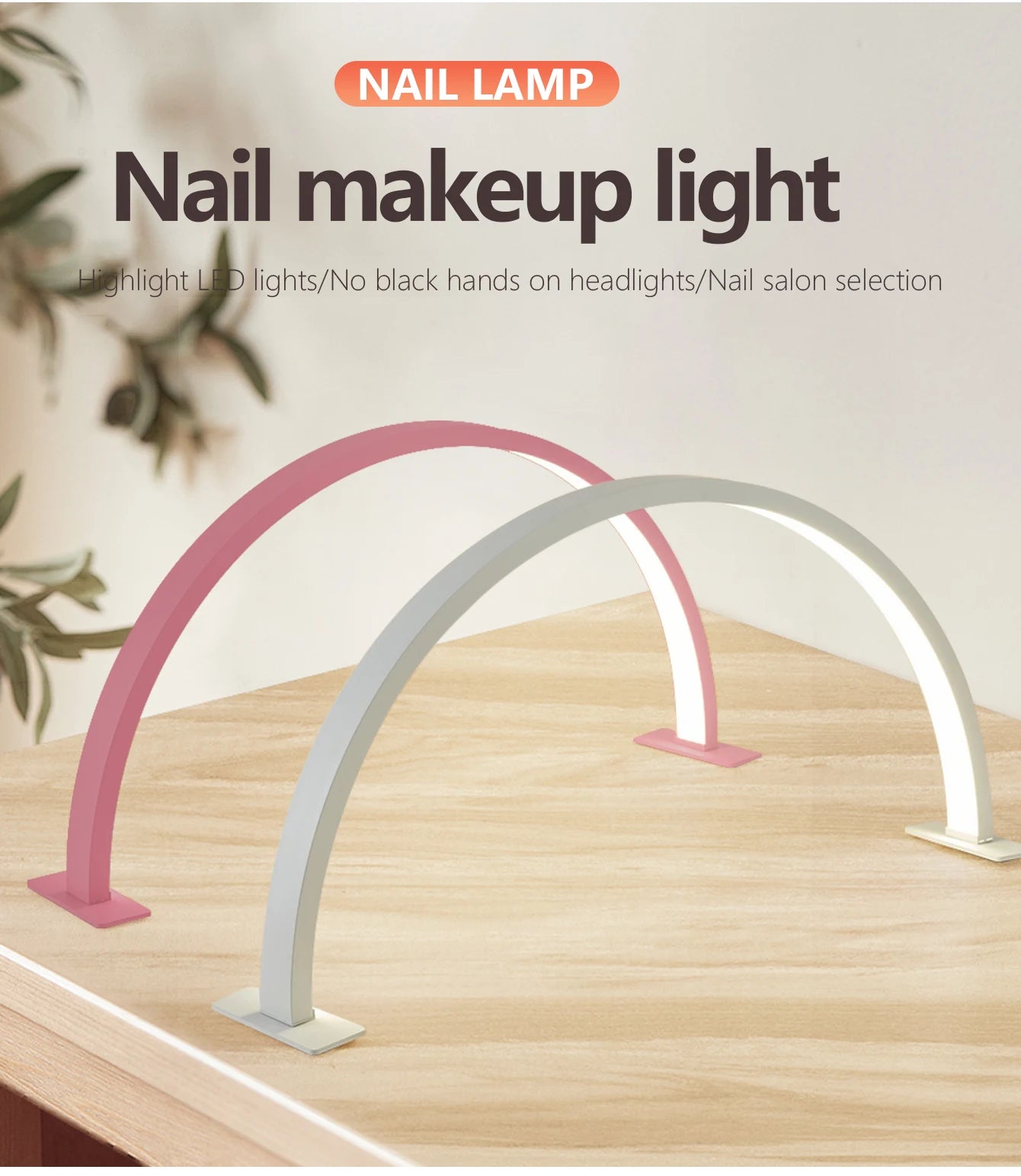 Lampe de bureau LED simple en forme de U pour nail art, lampe de beauté pour salon de beauté, soins des ongles