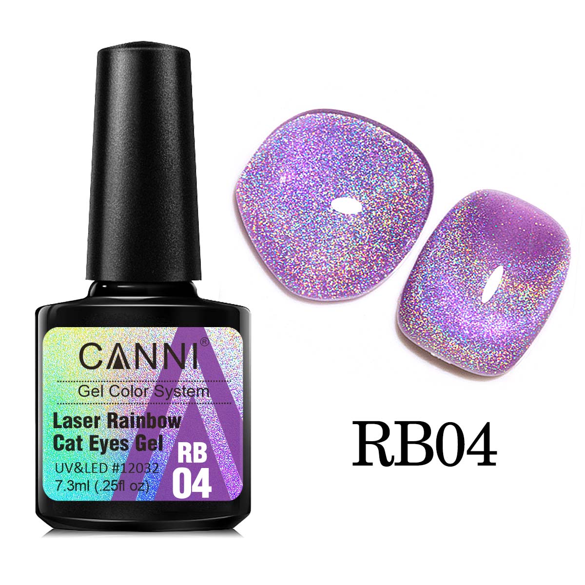 Canni Rainbow Cat Eye Nail Gel Polish 7.3ml Shining Color Semi Permanent Glitter Magic Effect Laser Nail Lacquer Rubber Basecoat
