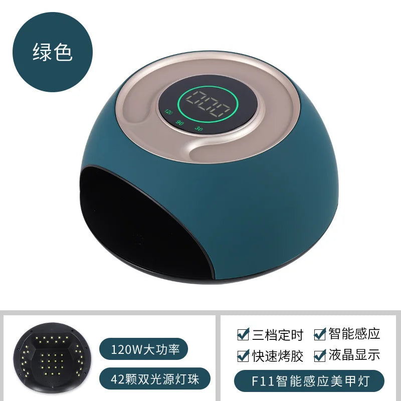PONCEUSE 120 W NailPhototherapy Machine with Touch LCD Screen Automatic Induction Nail Baking Light and Quick Drying Nail Enhancement Light