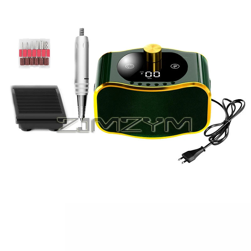Ponceuse électrique professionnelle pour nail art, 35 000 tr/min, multifonctionnelle, pour le soin des ongles des doigts et des orteils, ensemble de mèches pour manucure