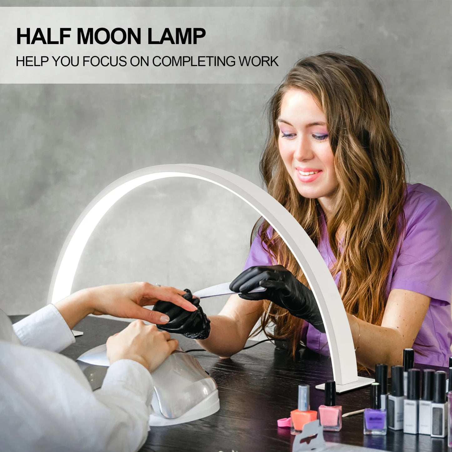 U-shaped half moon beauty fill light beauty salon tabletop washing eyelash beauty makeup eye care LED nail specialized lighting