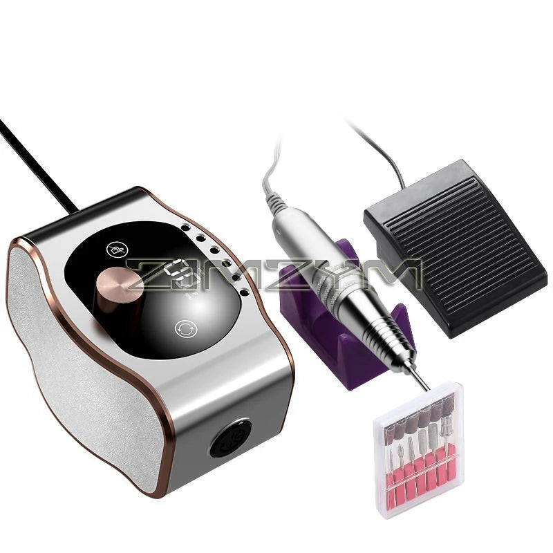 Ponceuse électrique professionnelle pour nail art, 35 000 tr/min, multifonctionnelle, pour le soin des ongles des doigts et des orteils, ensemble de mèches pour manucure