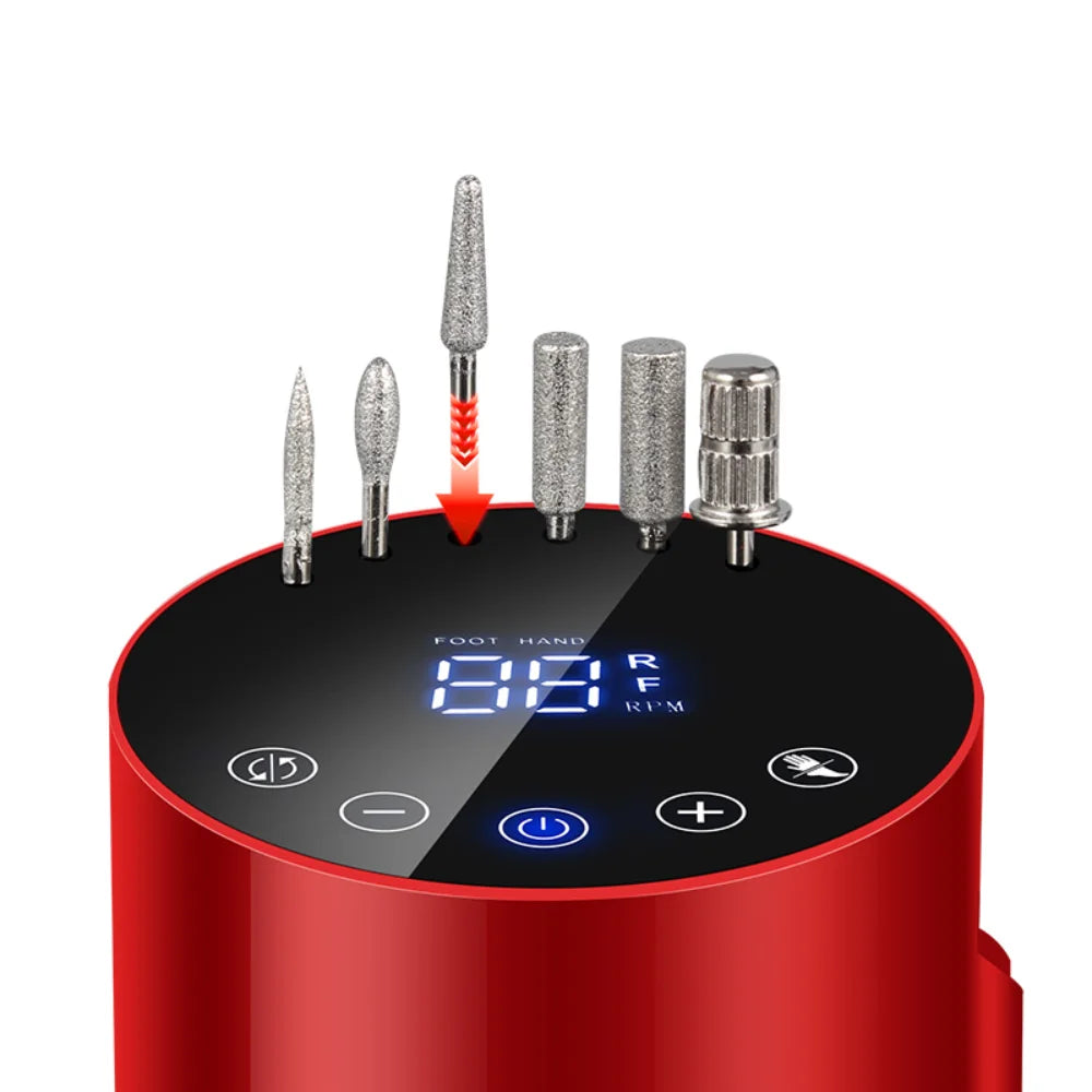35000RPM Ponceuse à ongles portable avec écran LCD HD Nail Master pour manucure non rechargable