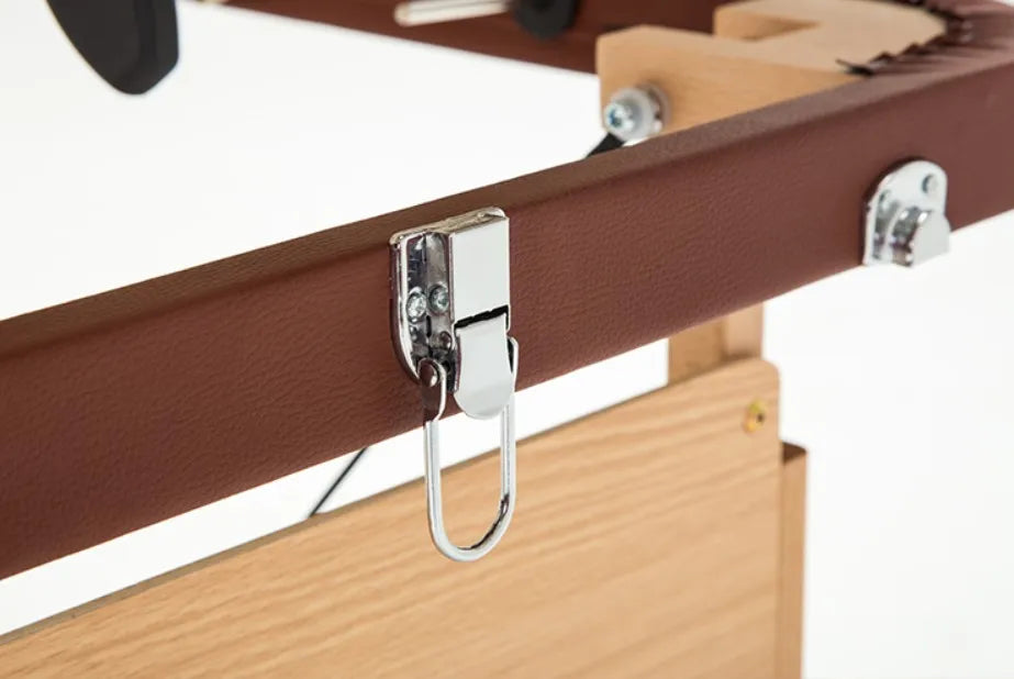 Mobilier de salon de beauté en cuir et bois, lit de table de massage, salon de beauté, spa, ongles, tatouage, sac, oreiller, visage, portable, mode