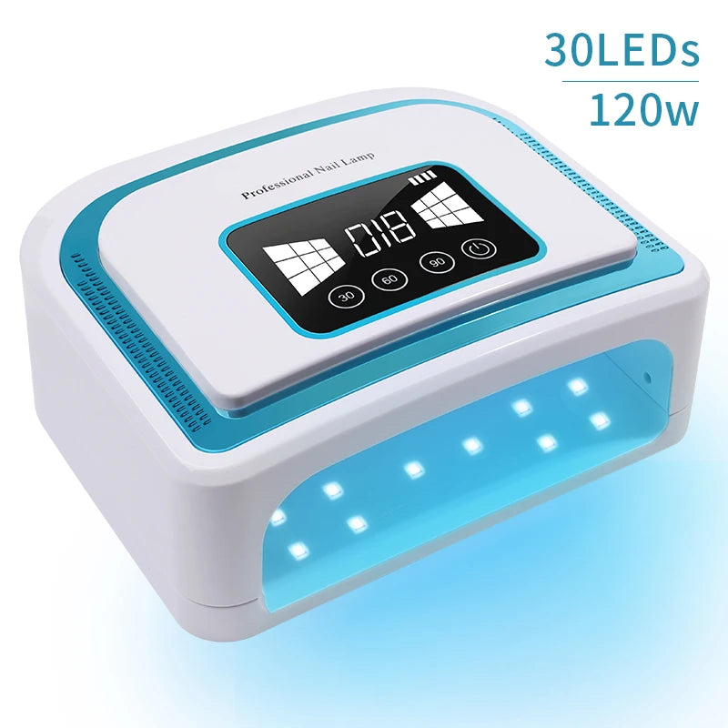 Led Lamp For Nails Uv Nail Drying Gel Manicure Cabin Polish Dryer 120W Light Dryers Wireless Cordless Rechargeable