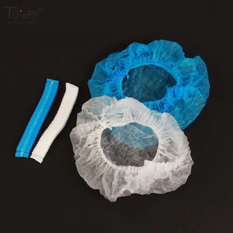 100pcs Disposable Tattooing Catering Hat Fabric Permanent Makeup Hair Net Caps Sterile Hat For Eyebrow Tattooing Catering Hats