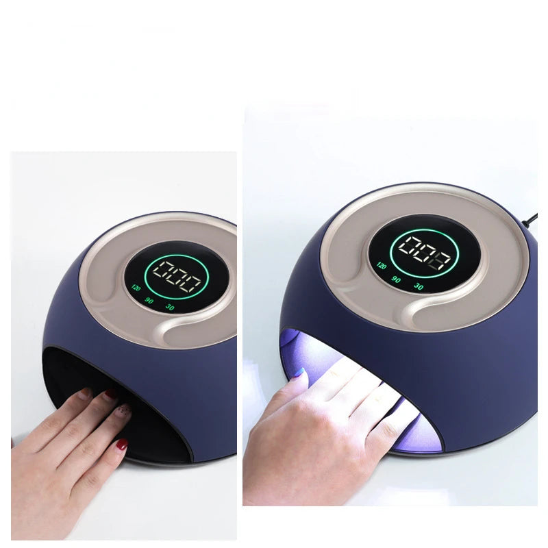 PONCEUSE 120 W NailPhototherapy Machine with Touch LCD Screen Automatic Induction Nail Baking Light and Quick Drying Nail Enhancement Light