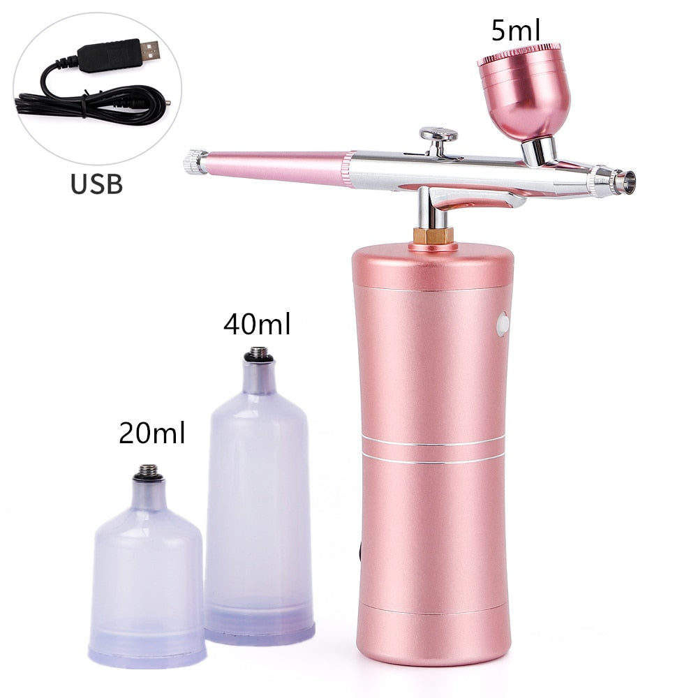 Kit de Mini compresseur d'air rose de 0.4mm,   pistolet de pulvérisation de peinture aérographe pour Nail Art