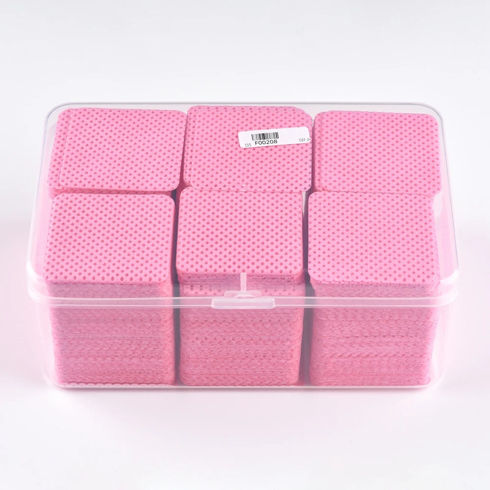 900Pcs Nail Cleaning Cotton Wipes Texture Lint Free Pads Nail Remover Napkin White Pink Manicure Remover Accessories Tools