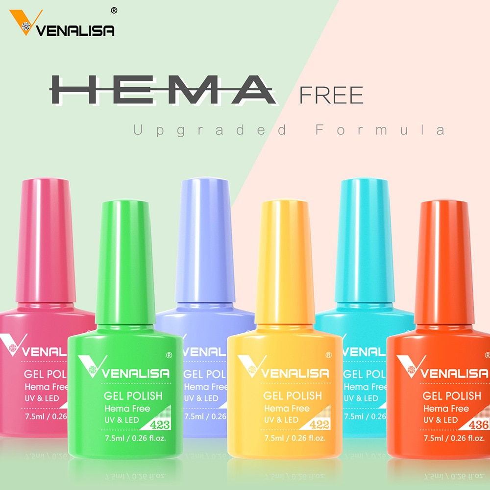 Venalisa Nail Gel Polish 7.5ml HEMA FREE Soak Off UV LED Gel Varnish Full Coverage Super Texture Gorgeous Nail Manicure
