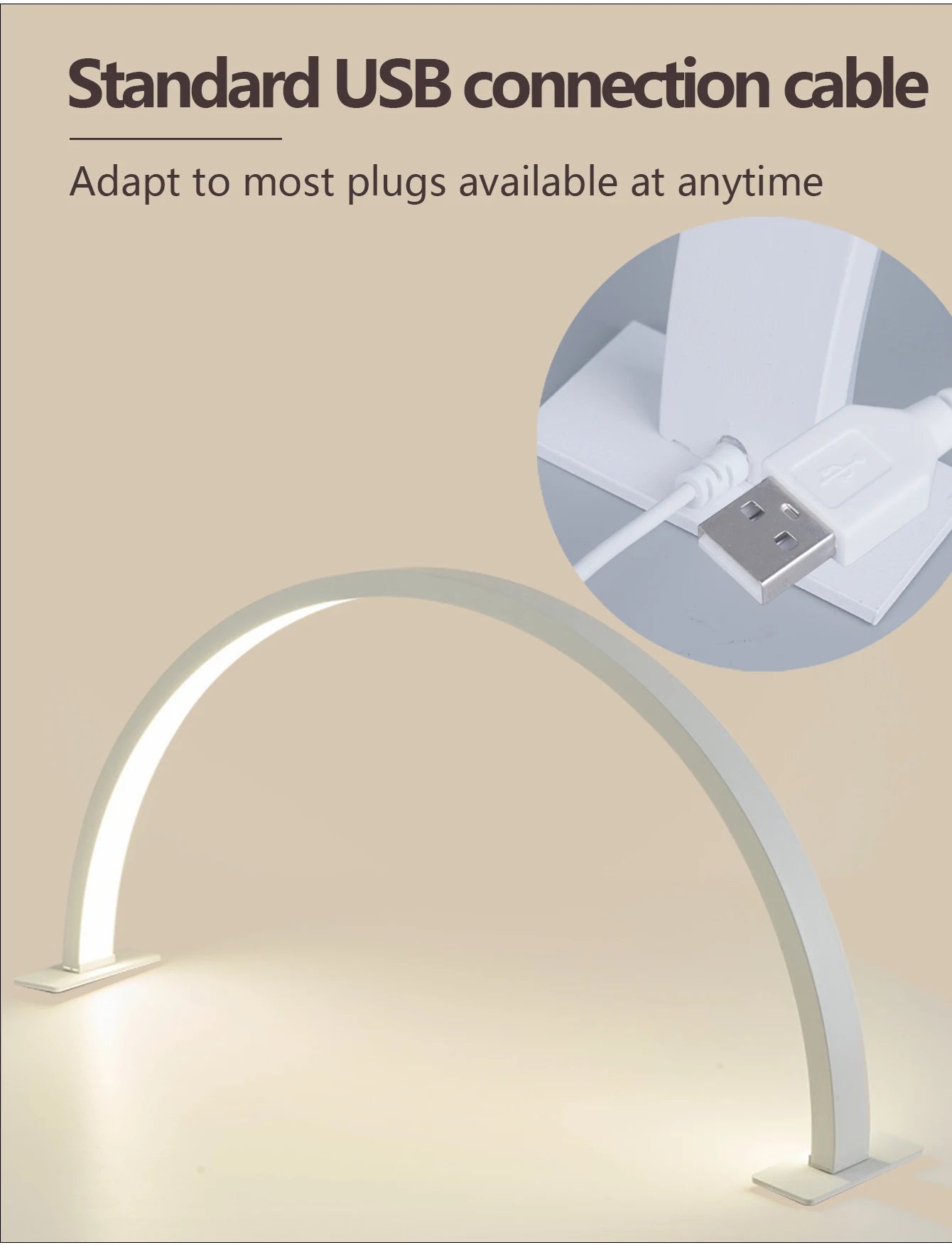 Lampe de bureau LED simple en forme de U pour nail art, lampe de beauté pour salon de beauté, soins des ongles