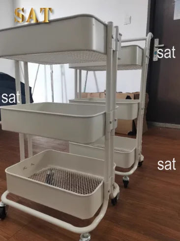 Chariot en acier inoxydable, roues cosmétiques, outil de livres, auxiliaire de manucure, salon de beauté