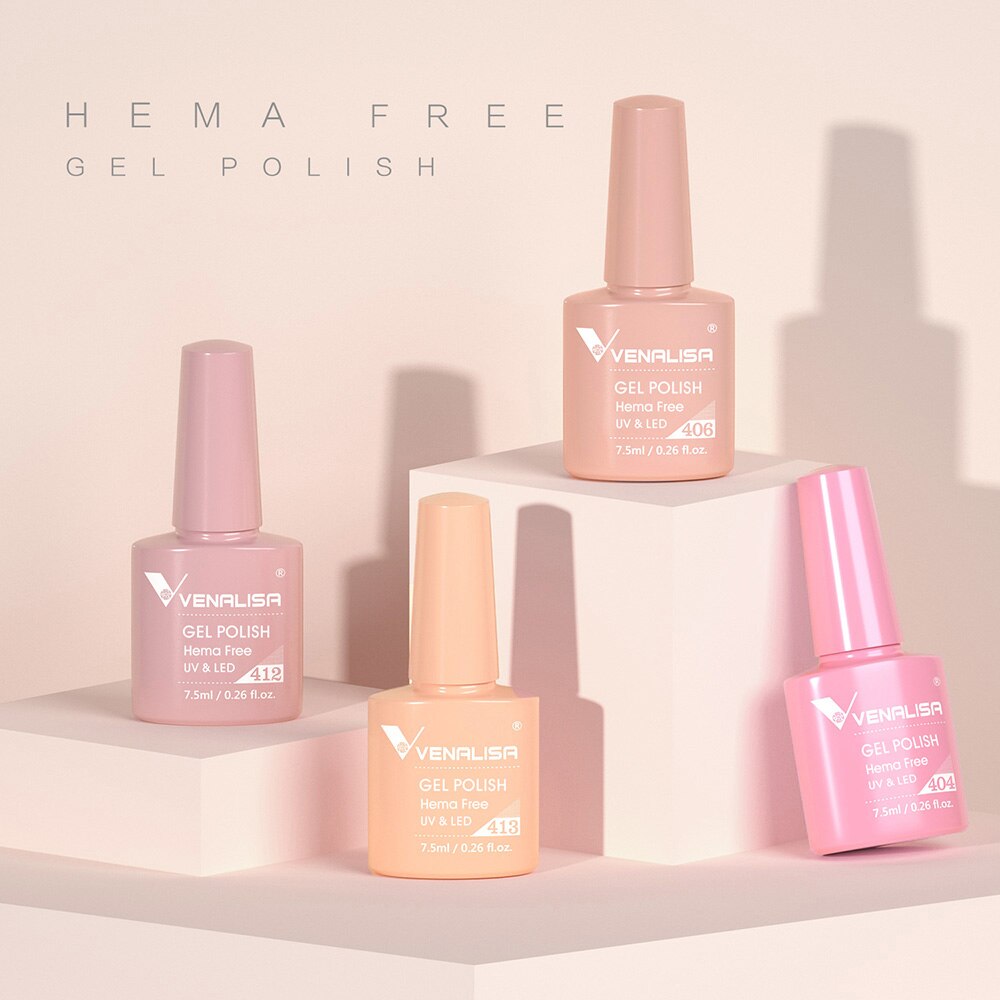 Venalisa Nail Gel Polish 7.5ml HEMA FREE Soak Off UV LED Gel Varnish Full Coverage Super Texture Gorgeous Nail Manicure