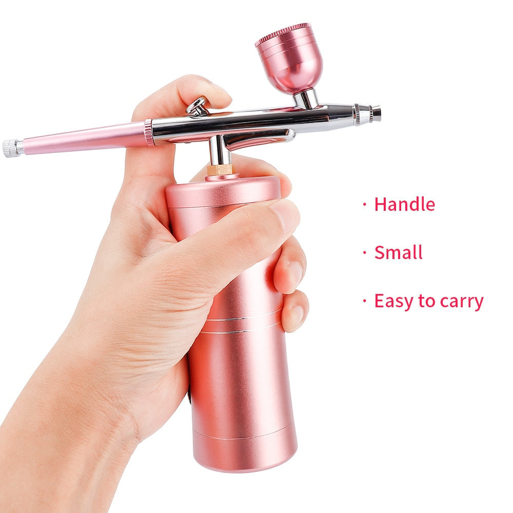 Kit de Mini compresseur d'air rose de 0.4mm,   pistolet de pulvérisation de peinture aérographe pour Nail Art