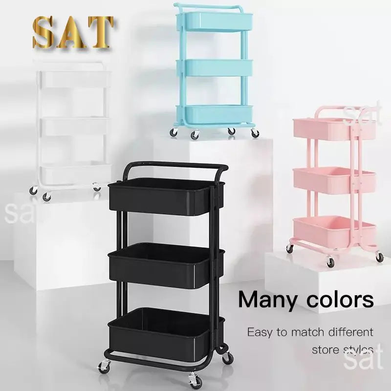 Chariot en acier inoxydable, roues cosmétiques, outil de livres, auxiliaire de manucure, salon de beauté