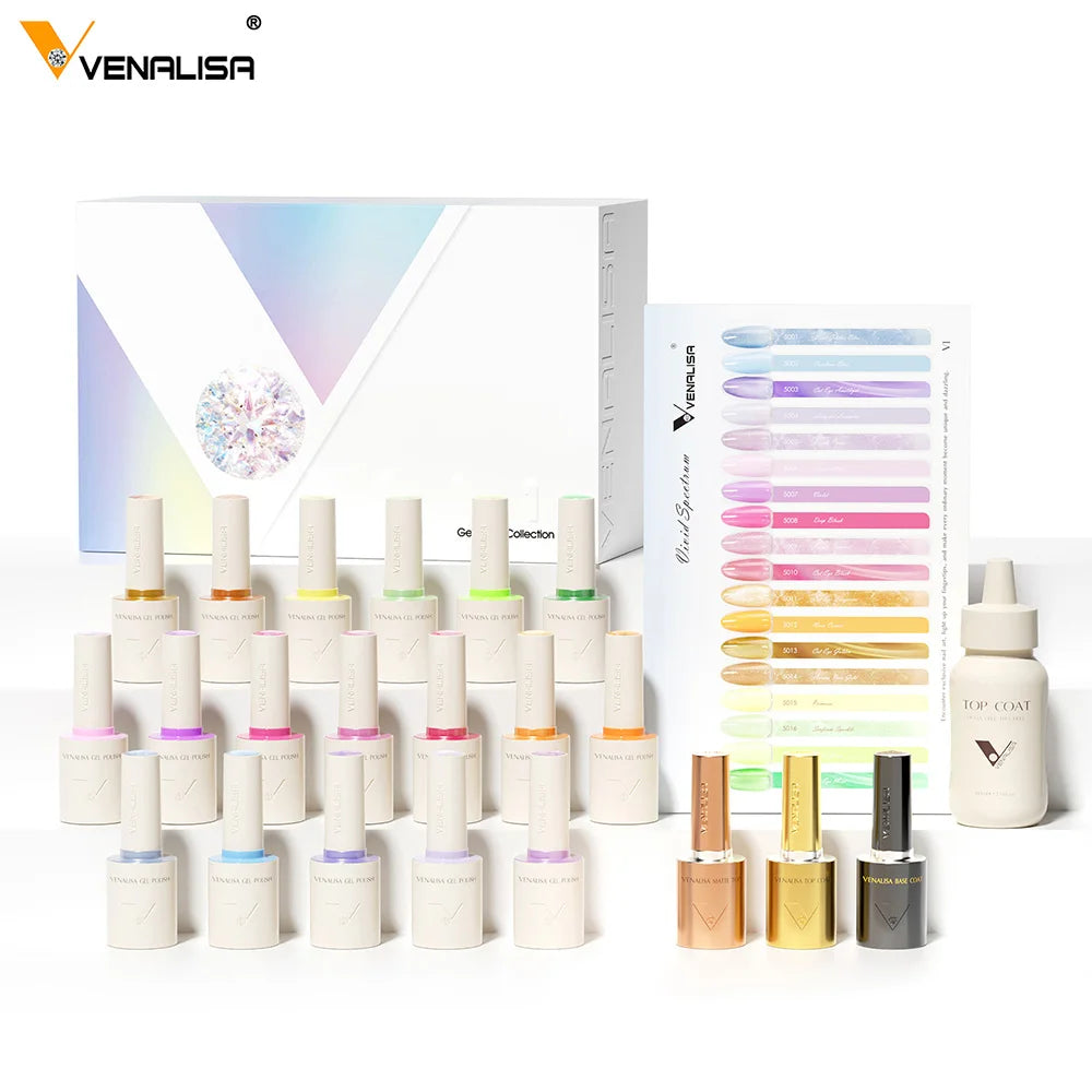 1Set VENALISA V6 Whole Set 10ml HEMA Free TPO Free Vegan Nail Gel Polish Color Display Gel Varnish Nail Maincure Branded Suitcase