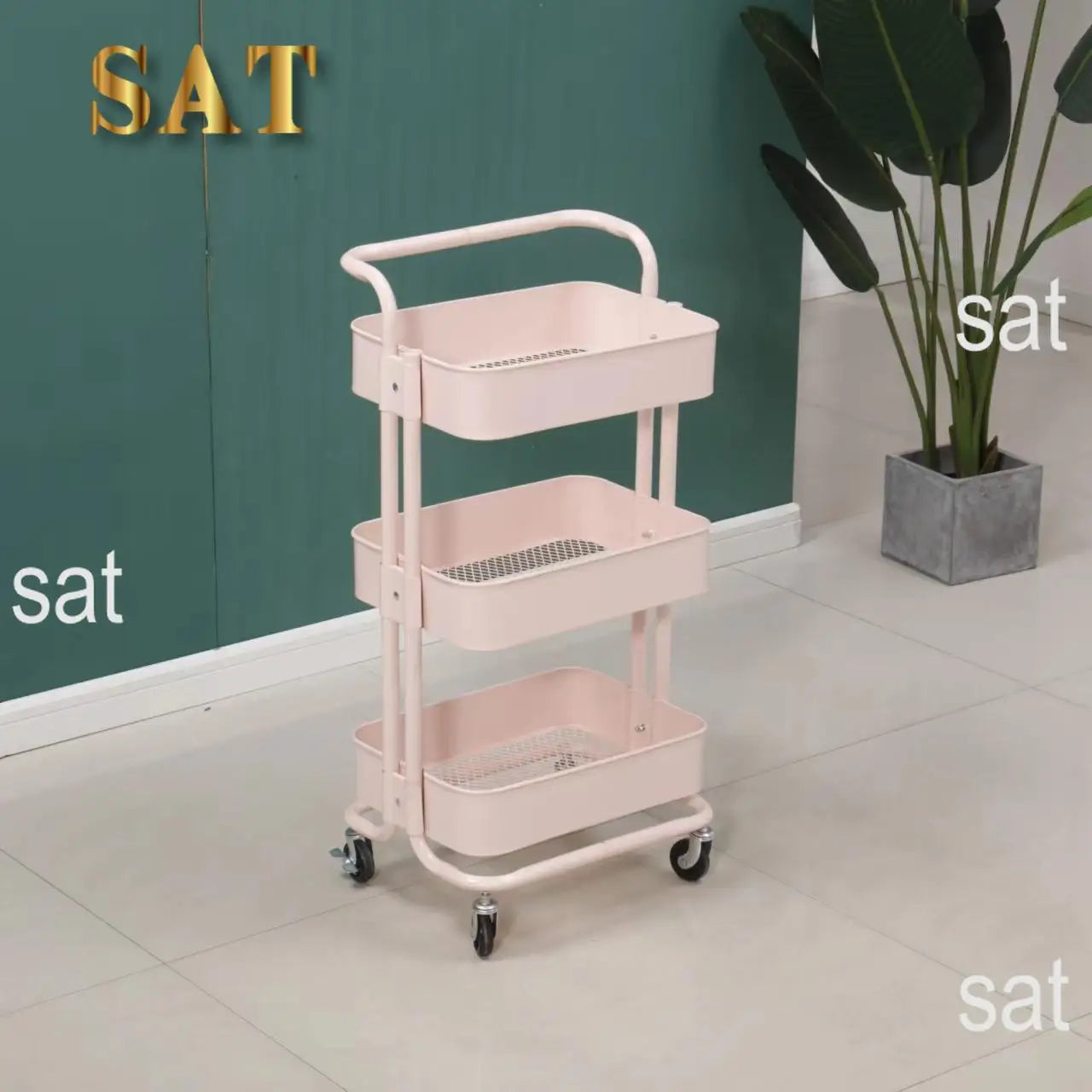 Chariot en acier inoxydable, roues cosmétiques, outil de livres, auxiliaire de manucure, salon de beauté