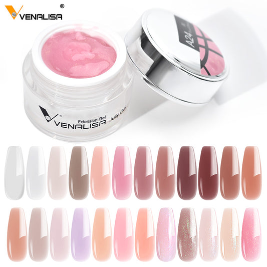 Hard Jelly Builder Nail Extend Gel Venalisa Poly Nail Gel 15ml Nail Art French Gel Gum Clear Camouflage UV Construction Gel