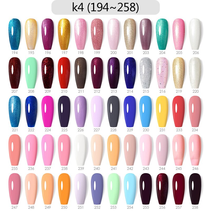 CANNI K1-K5 Nail Salon Professional 60 colors 7.3ml Soak Off Nails Art UV Nail Gel Polish kit
