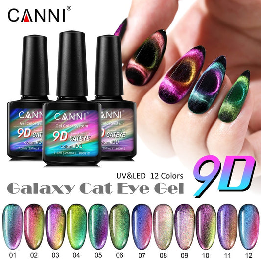 CANNI 9D Cat Eyes Galaxy Magnetic Gel Polish Venalisa Supply Magic Effect Cat Eye Nail Manicure LED Enamel UV Gel Nail Polish