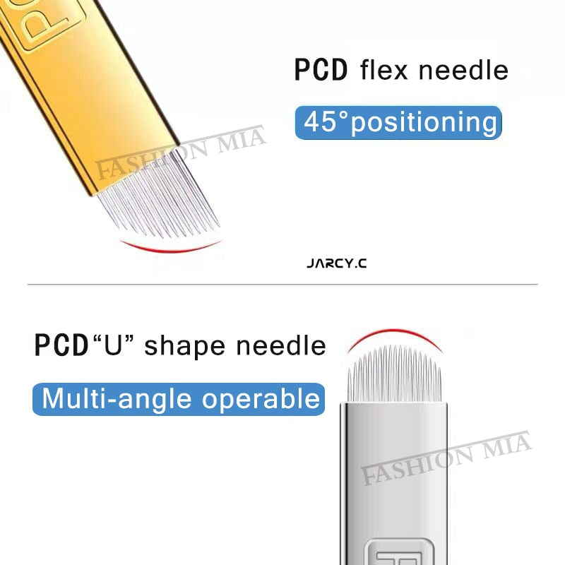 Laminas Microblading PCD Needles Nano Blade Hard 12/14/12u/14u for MicroShading 3D Embroidery Pernement Makeup Eyebrow Machine