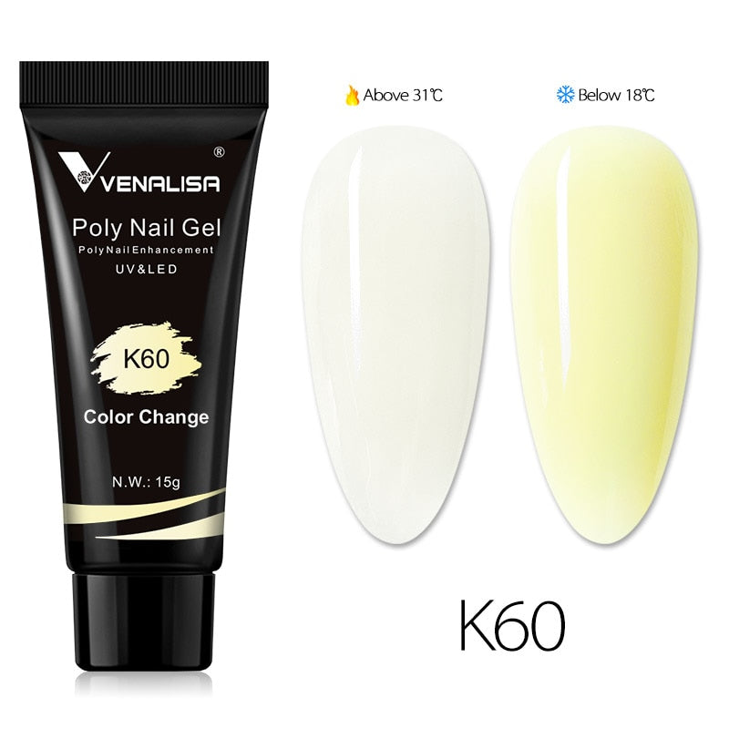 Venalisa New Arrival Poly Nail Gel 15g Acrylic Gel with Nail Tips Nail Polish Extension Nail Art Clear Camouflage Gel