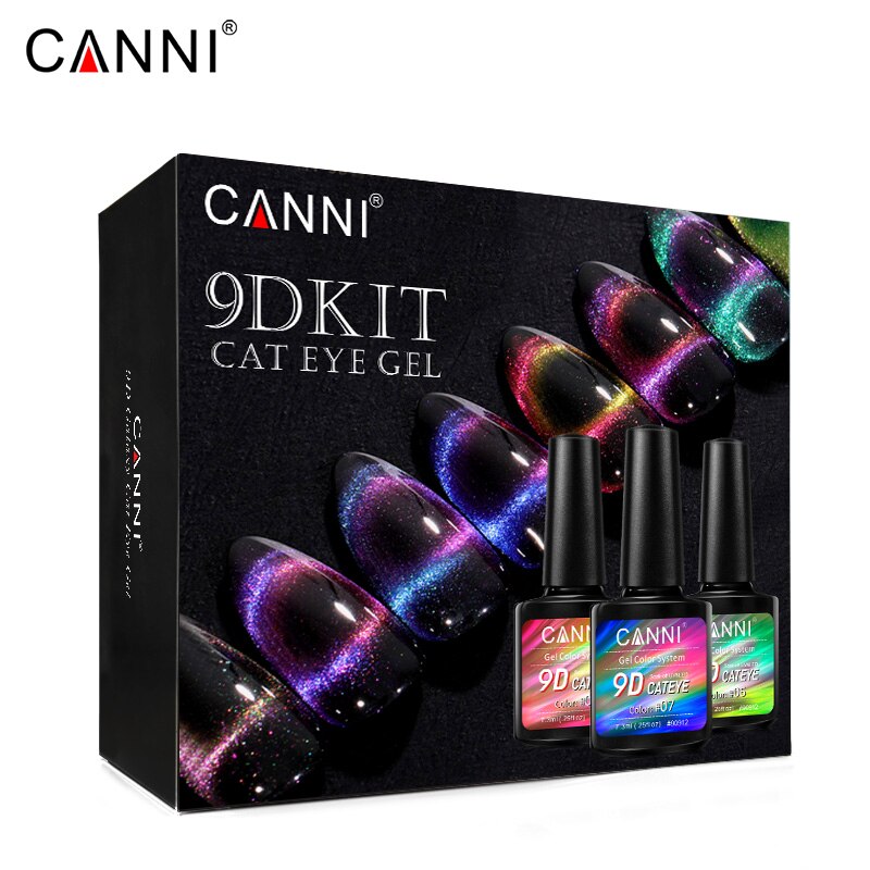 CANNI 9D Galaxy Cat Eye Gel Polish 20pcs Kit Nail Art Design Manicure Magnet Tool Primer Base No-Wipe Topcoat UV Gel Nail Polish