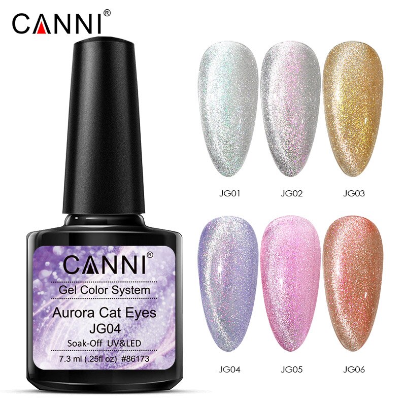 CANNI New Arrivals 6 Colors Aurora Cat Eyes Gel Color System JG01-JG06 High-quality Long Lasting UV/LED Soak-Off Nail Arts Gel