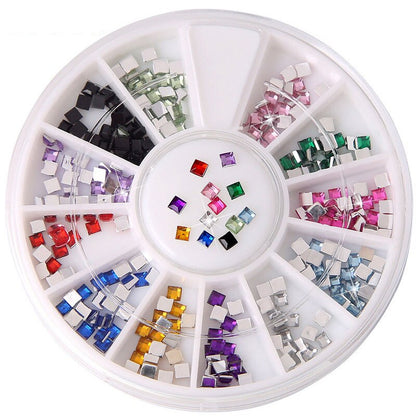 1Box Mixed Color Nail Rhinestone Wheel Irregular Beads For 3D Nail Art Decoration Design Manicure Tools