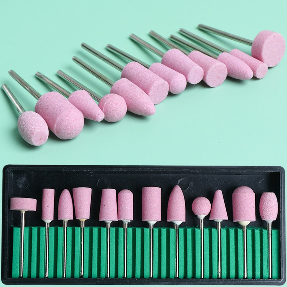 STZ Diamond Nail Drill Bits Set Ceramic Milling Cutter Cuticle Burr Gel Polish Remover Manicure Pedicure Polishing Tools #1560