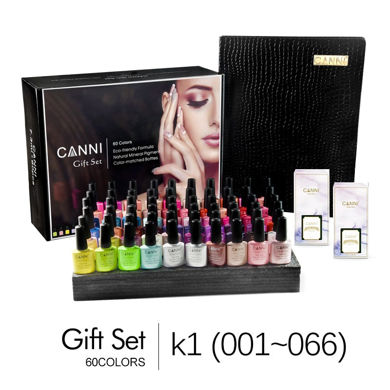CANNI K1-K5 Nail Salon Professional 60 colors 7.3ml Soak Off Nails Art UV Nail Gel Polish kit