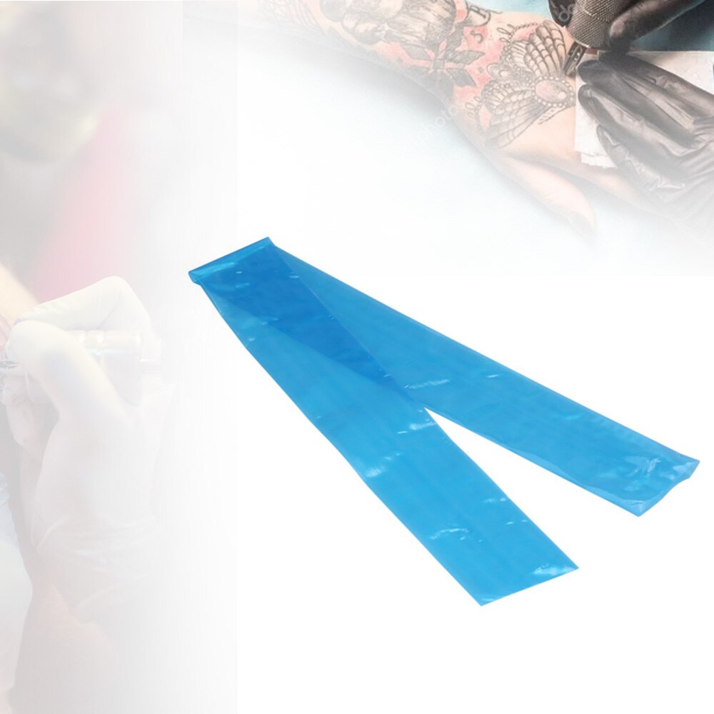100Pcs/pack Disposable Tattoo Machine Clip Cord Hook Sleeve Bags Blue Plastic Hygiene Cover Tattoo Accessories Supplies 61*5CM