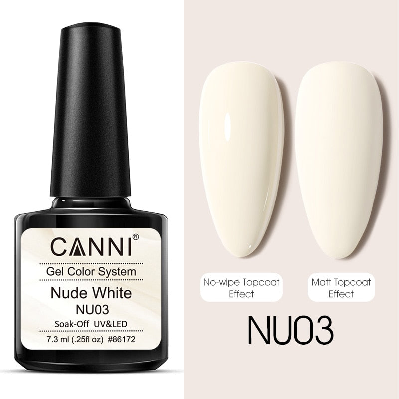 CANNI 2021 New Arrival 7.3ml 6 colors Nude White Series UV/LED Nail Polish Soak Off Gel French Manicure Salon Nail Arts Gel