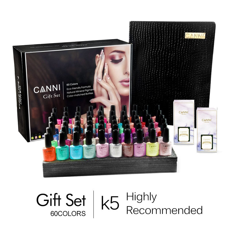 CANNI K1-K5 Nail Salon Professional 60 colors 7.3ml Soak Off Nails Art UV Nail Gel Polish kit