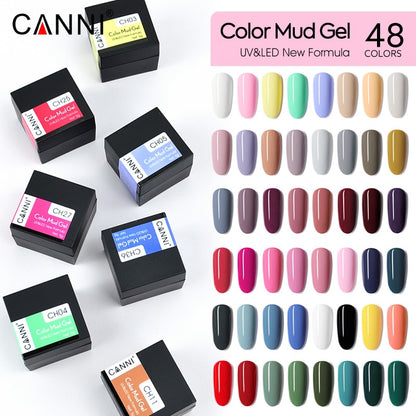 CANNI New 5ml Mud Color Gel 48 Colors Environmental Cover Well Solid Gel Non-Flowing UV/LED Pigment Gel Creamy Texture Manicure