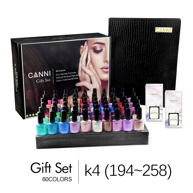 CANNI K1-K5 Nail Salon Professional 60 colors 7.3ml Soak Off Nails Art UV Nail Gel Polish kit
